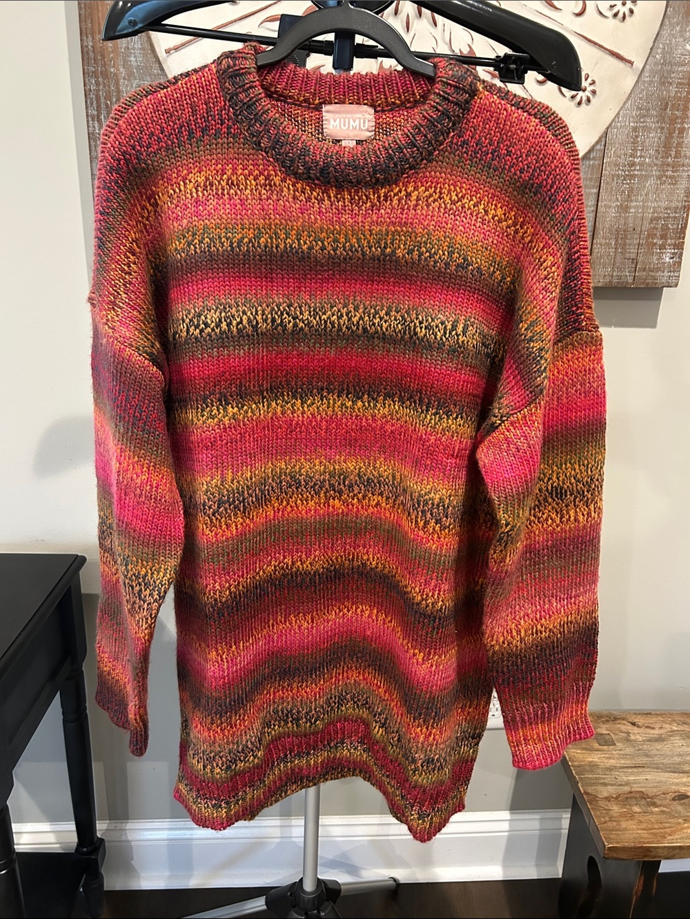 Show Me Your MuMu Multicolor Striped Crewneck Sweater Size Medium / Fall colors!